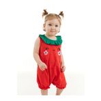Denokids Tatlı Çilek Kız Bebek Pamuklu Yazlık Tulum
