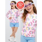 Denokids Uv Korumalı Kız Çocuk Mayo T-Shirt Uvp+50 Faktör Koruma Uzun Kollu Unicorn - Pembe - 5 Yaş