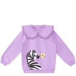 Denokids Zebra Kız Bebek Lila Sweatshirt - 1,5 - 2 Yaş