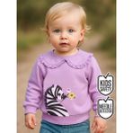 Denokids Zebra Kız Bebek Lila Sweatshirt - 6 - 12 Ay