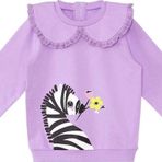 Denokids Zebra Kız Bebek Lila Sweatshirt