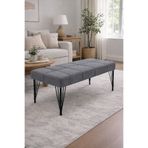 densan aksesuar Metal Ayaklı 80 Cm Soft Gri Puf & Bench Tekli