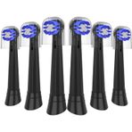 DenSecc Oral-B iO Diş Fırçaları için Yedek Diş Fırçası Başlıkları - Oral B io 3/4/5/6/7/8/9/10 Serisi için Elektrikli Fırça Başlıkları, Orta Kıllar, 6'lı Paket, Siyah