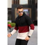 Densmood Çelik Örgü Kapüşonlu Kazak - 2XL - Siyah