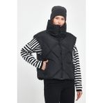 Densmood Kadın Huni Yaka Oversize Yelek - Siyah