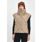 Densmood Kadın Huni Yaka Oversize Yelek - Taba - XS