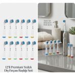 Denthauz 1 Yıllık Set I 12 Adet Diş Fırçası Başlığı Ekstra Yumuşak Oral-B Uyumlu - Beyaz
