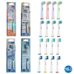 Denthauz Dev Set 16 Adet Comfy + x Cross + 3D Maxcare + Kids Fun Oral-B Uyumlu Yedek Diş Fırçası Başlıkları
