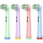 Denthauz Diş Fırçası Başlığı Çocuk Için Yumuşak I 4 Adet Yedek Başlık Oral-B Uyumlu - Beyaz