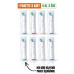 DentiGo Diş Fırçası Başlığı - OralB | Braun Uyumlu - Elektrikli Diş Fırçası Yedek Başlıkları - 8'li Paket