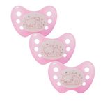 dentistar Night Silikon Emzik 3'lü Set - Beden 2, 6-14 Ay - Glow in the Dark Nuckel Diş Kademeli – BPA İçermez – Alman Malı - Kedi, Pembe