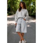Denvy Denim Kadın Açık Kar Yıkama Baggy Capri Jean Pantolon