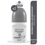 Deotak Invisible Erkek 7 Güne Kadar Etkili Roll-On Deodorant 35 ml x 2 Adet