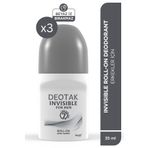 Deotak Invisible Erkek 7 Güne Kadar Etkili Roll-On Deodorant 35 ml x 3 Adet