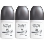 Deotak Invisible For Men Roll-On Deodorant, 35ML, 3'lü Set