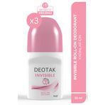 Deotak Invisible Kadın 7 Güne Kadar Etkili Roll-on Deodorant 35 ml X 3 Adet