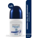 Deotak Orıgınal For Men Roll-On Deodorant 35 ml x 4 - 140 ml