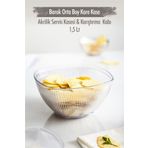 Depa 1,5 lt Akrilik Barok Şeffaf Orta Boy Kare Meyve Salata Kasesi