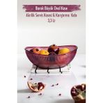Depa 3,3 lt Akrilik Barok Mürdüm Büyük Oval Meyve Salata Kasesi