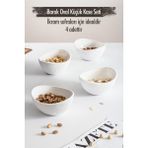 Depa Akrilik Barok Beyaz Oval 4'lü Küçük Kase Seti Çerezlik Sunumluk İkramlık