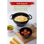 Depa Akrilik Siyah 2 Li Süzgeç Seti ( Makarna & Pirinç Süzgeci )