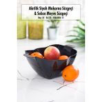 Depa Akrilik Siyah Makarna Süzgeçi & Sebze Meyve Süzgeçi Siyah (32 * 23 Cm)