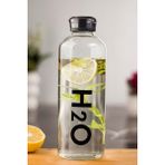 Depa H2O Borosilikat Cam Matara Vakum Kapaklı Siyah 1000 ml Su Şişesi Suluk