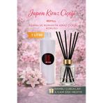 DeParfum Japon Kiraz Çiçeği Kokulu Oda Kokusu 1 Litre Yedek Dolum (120 ML CAM ŞİŞE VE BAMBU ÇUBUK )