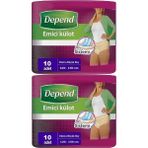 Depend 2 Paket 10'lu XL Emici Külot Kadın Hasta Bezi