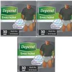 Depend Büyük L Beden Erkek 3x30 Adet Emici Külot Hasta Bezi