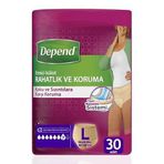 Depend Emici Külot Bayan, L Beden, 95-130 cm, 30 Adet