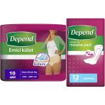 Depend Emici Külot XL 10 Adet Lohusa Pedi+ Normal 12'li Kadın Mesane Pedi