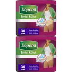 Depend Kadın XLarge 2x30 Adet Emici Külot Hasta Bezi
