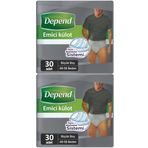 Depend Large Büyük Erkek 60 Adet 2x30 Paket Emici Külot Hasta Bezi