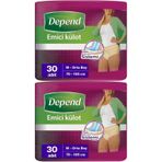 Depend Medium Kadın 2x30 Adet Emici Külot Hasta Bezi