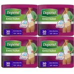 Depend XL Extra Büyük Kadın 4x30 Adet Emici Külot Hasta Bezi