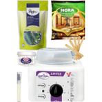 Depiroll Vivol 800ML Ağda Isıtıcı Makine + Agiss Azulen Inci Boncuk Ağda 220GR+ Nora Tüy Dökücü+ Ağda Seti 6 Prç