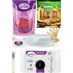 Depiroll Vivol 800ML Ağda Isıtıcı Makine + Vivet Pudralı Inci Boncuk Ağda 250GR+ Nora Tüy Dökücü+ Ağda Seti 6 Prç
