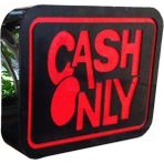 Depo Cash Only Yazılı Görselli Tabelası 3D LED 30 cm x 45 cm