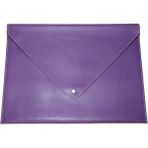 Depo Store 2k Pu Deri A4 Dosya Klasörü Belge Tutucu Su Geçirmez Portföy Zarf Dosya Klasör Kılıf Çıtçıtlı Dosya 25,5X33,5 cm -Lila - -- - Option-1