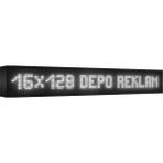 Depo Tabela Reklam Beyaz Kayan Yazı LED Tabela 16 x 128 cm Tek Taraflı Depo Reklam Tabela
