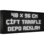 Depo Tabela Reklam Beyaz Kayan Yazı LED Tabela 48 x 96 cm Çift Taraflı