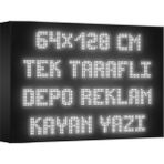 Depo Tabela Reklam Beyaz Kayan Yazı LED Tabela 64 x 128 cm Tek Taraflı