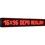 Depo Tabela Reklam Kırmızı Kayan Yazı LED Tabela 16 x 96 cm Tek Taraflı Depo Reklam Tabela