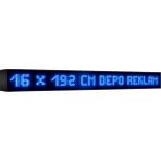 Depo Tabela Reklam Mavi Kayan Yazı LED Tabela 16 x 192 cm Çift Taraflı