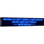 Depo Tabela Reklam Mavi Kayan Yazı LED Tabela 48 x 256 cm Çift Taraflı