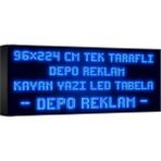 Depo Tabela Reklam Mavi Kayan Yazı LED Tabela 96 x 224 cm Tek Taraflı