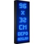 Depo Tabela Reklam Mavi Kayan Yazı LED Tabela 96 x 32 cm Çift Taraflı