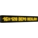 Depo Tabela Reklam Sarı Kayan Yazı LED Tabela 16 x 128CM Tek Taraflı Depo Reklam Tabela - 16 x 128 cm