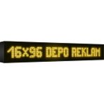 Depo Tabela Reklam Sarı Kayan Yazı LED Tabela 16 x 96CM Tek Taraflı Depo Reklam Tabela - 16 x 96 cm
